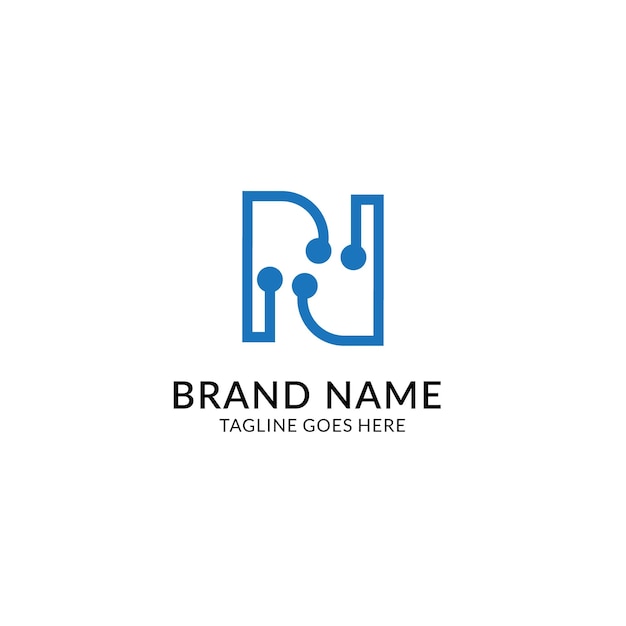 Vector modern monogram n p d tech logo design template