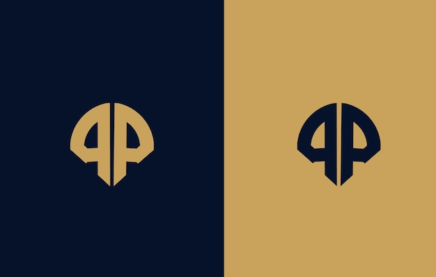 Modern monogram qp logo or initial letter pq logo design template