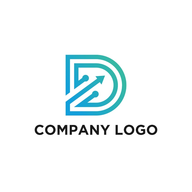 Modern monogram with arrow finance logo design