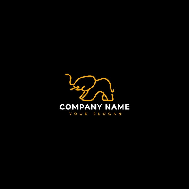 Modern monoline elephant logo vector design template