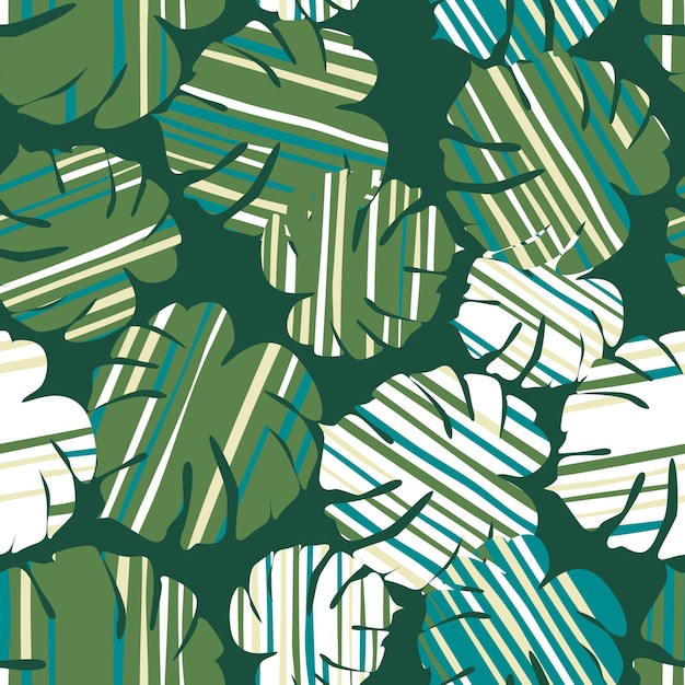 modern monstera leaves seamless pattern. creative botanical leaf backdrop. design for fabric, textile print, wrapping paper. vector illustration