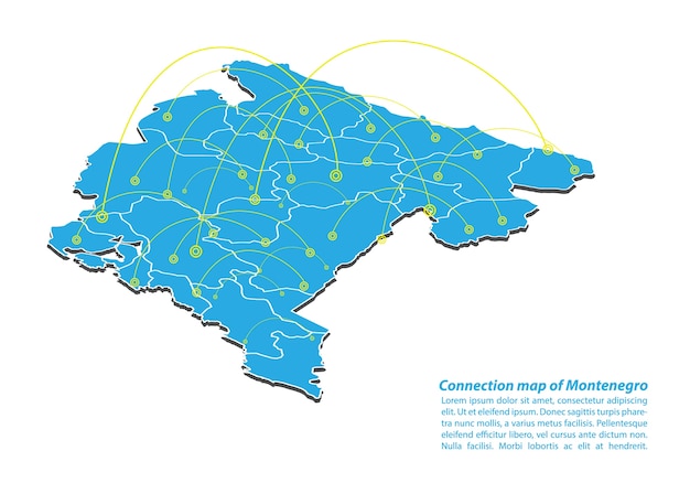 モンテネグロの近代地図接続ネットワーク設計