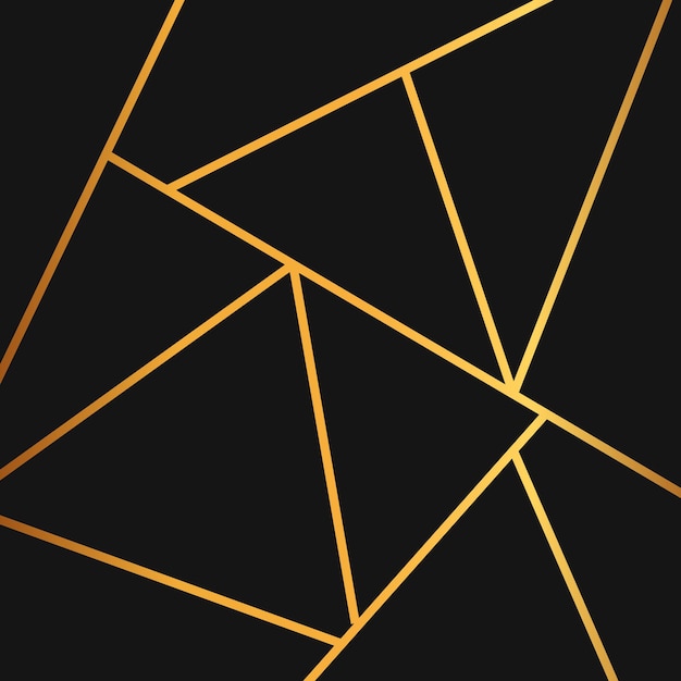 modern mosaic background in black and gold. polygonal geometric luxury backdrop vector design.