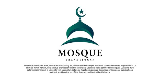 Modern mosque logo collection with green gradient style premium vektor