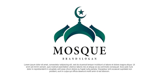 Vector modern mosque logo collection with green gradient style premium vektor