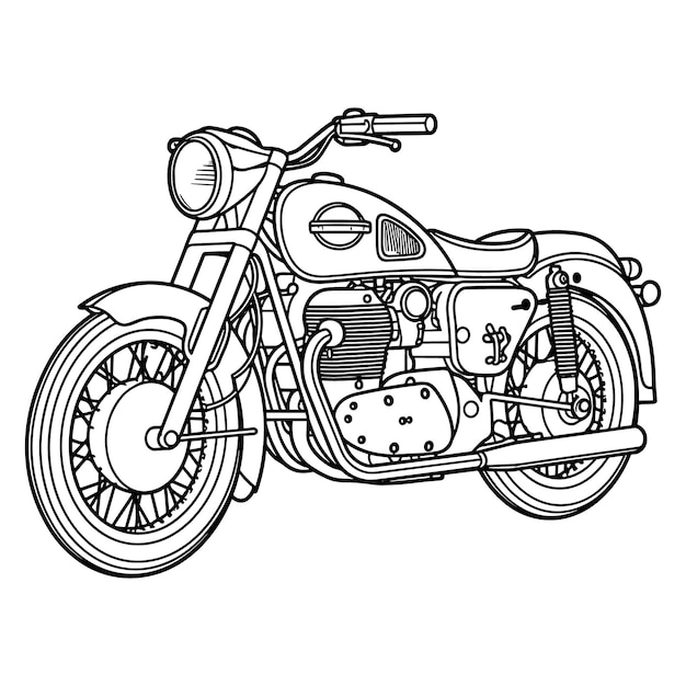 ベクトル モダンバイクベクトルイラスト クラシックバイクカラーページ