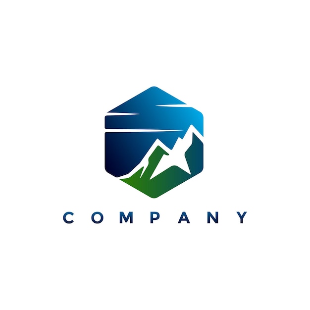 Illustrazione moderna del logo della montagna per la tua azienda o azienda