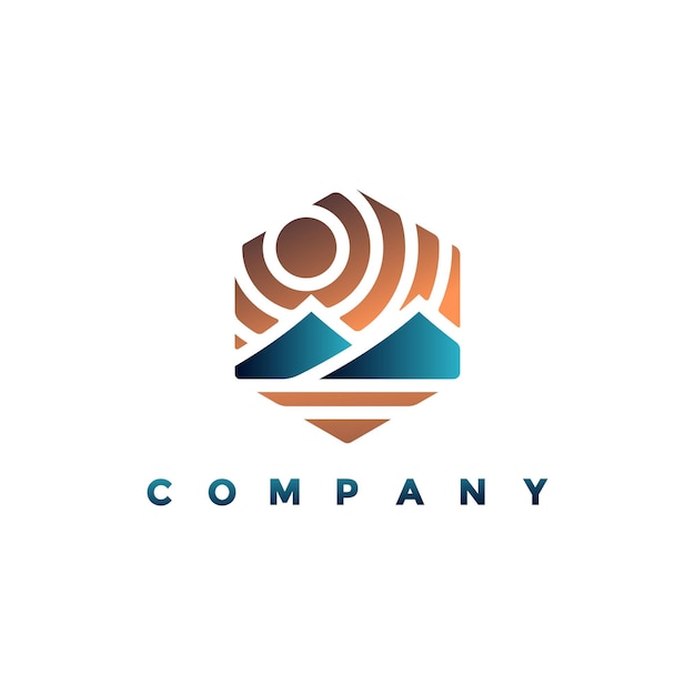 Modern mountain logo design illustration for your company or business