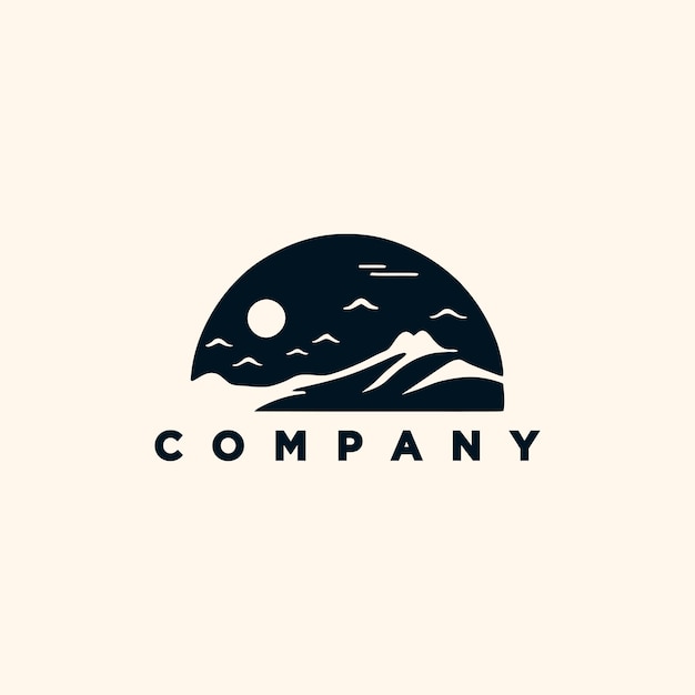 Modern mountain logo illustration design vector