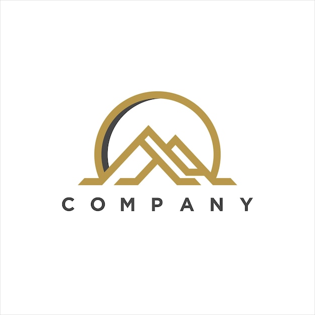 Modern mountain logo illustration design