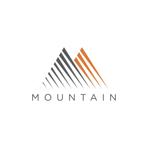 modern mountain logo with lines style