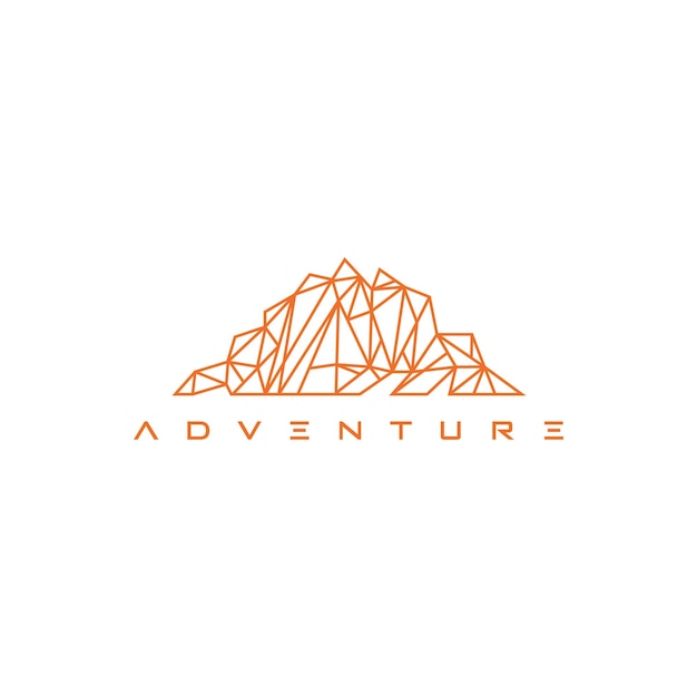 modern mountain logo with many connecting lines