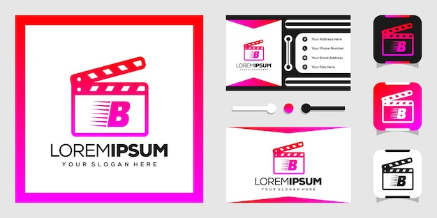 Film moderno lettering b e logo design