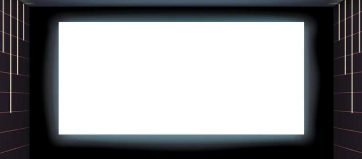 Vector modern movie theater screen with abstract glowing details