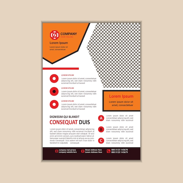Vector modern multipurpose flyer template fully editable and print ready a4 size with bleed