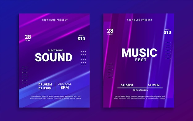 Vector modern music festival poster template