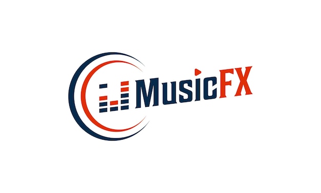 Шаблон логотипа современной музыки FX