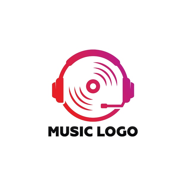 Design del modello di logo di musica moderna