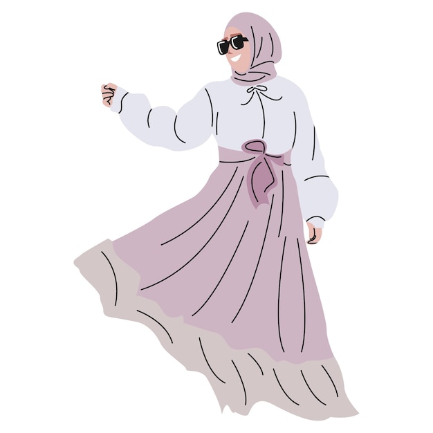 Vector modern muslim women dress design vector