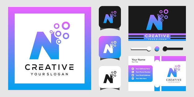 Lettere di design moderno n logo