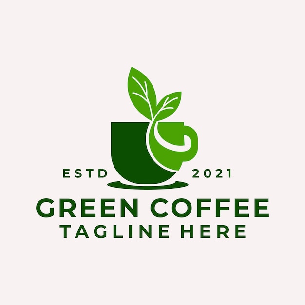 Vector modern natural coffee leaf logo vector