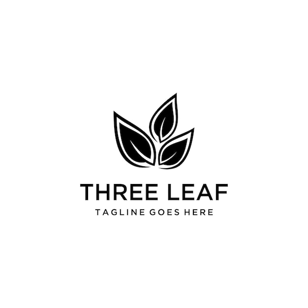 modern natural three leaf icon design logo concept icon template