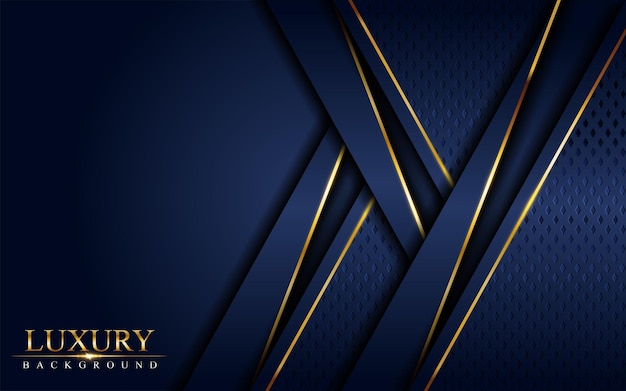 Modern Navy Blue Background Combined with Golden Lines Element. Graphic Design Element.