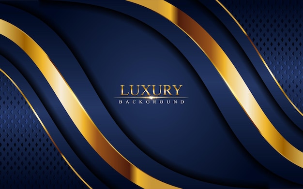 Modern navy blue background combined with golden lines element. graphic design element.