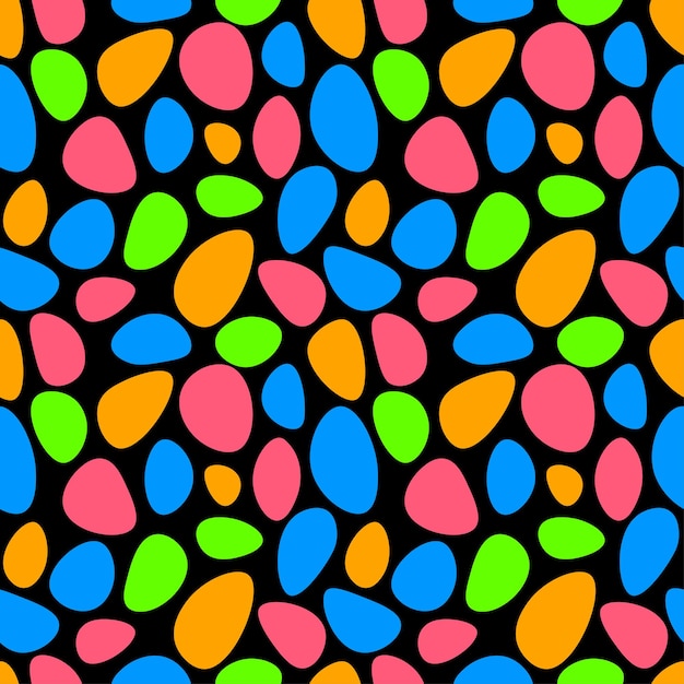현대 네온 색상 조약돌 벡터 만화 Backgroun 패턴 원활한