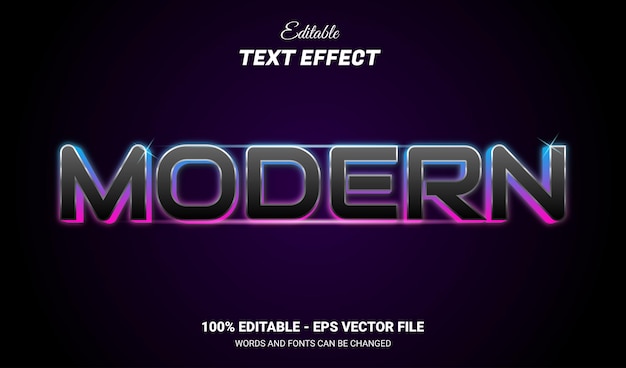 Modern neon editable text effect