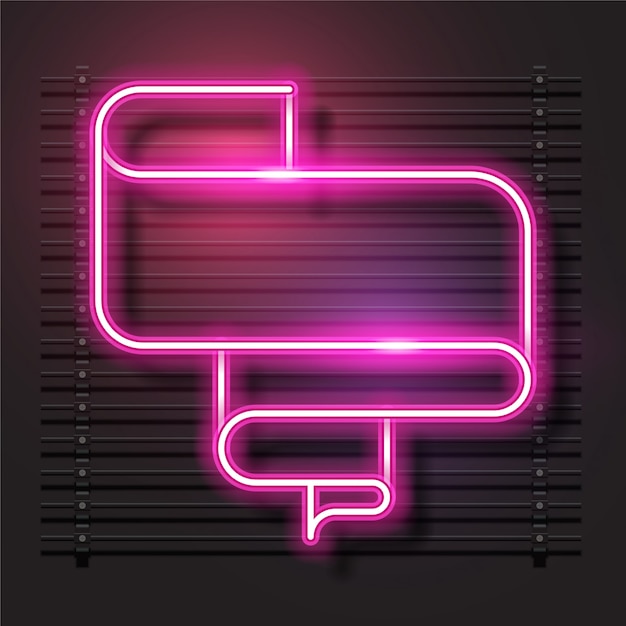 Modern neon vector banner. pink template design.