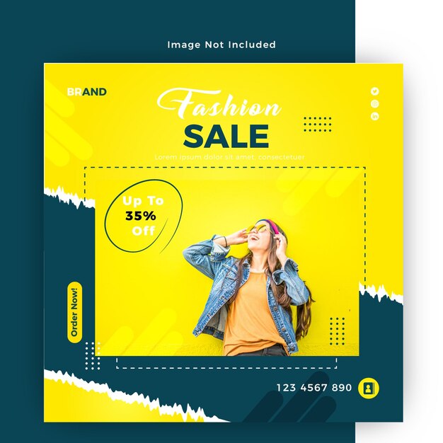 Modern new  creative fashion sale media or Instagram post banner template design