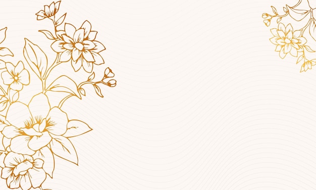 Modern and new look vector golden floral background