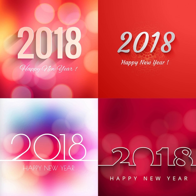 Modern new year 2018 background set