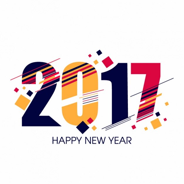 Vector modern new year background with colorful shapes