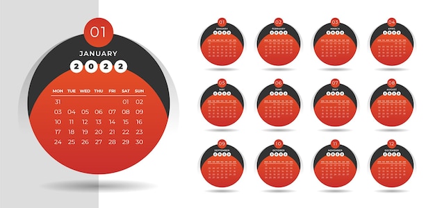 Modello di calendario moderno per il nuovo anno