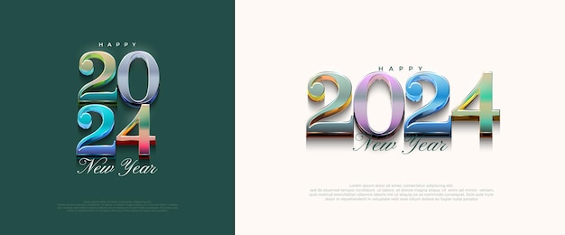 Modern new year event design With unique and colorful cut numbers Premium design vector background for banners posters and social media