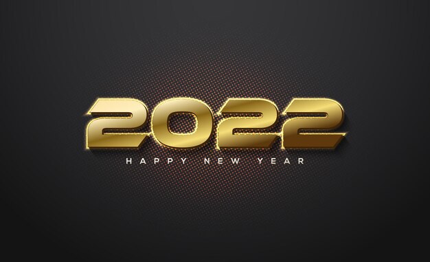 Modern new year with elegant gold numbers