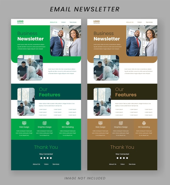 Modern Newsletter Email Template Design for Business Agency