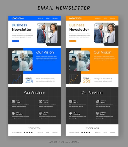 Modern Newsletter Email Template Design for Business Agency