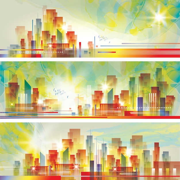 Vector modern night city skyline