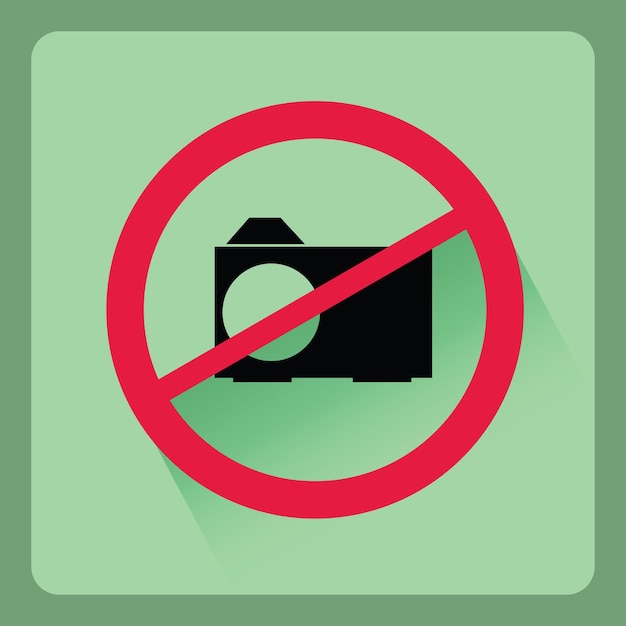 Modern no camera flat icon with shadow effect,vector design