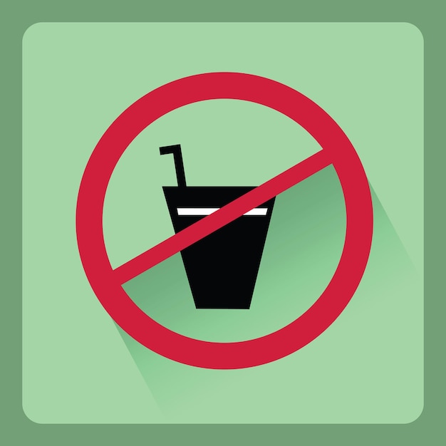 Vector modern no drinking flat icon with shadow effect,vector design