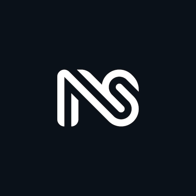 モダンな NS または SN のレターマーク ロゴ
