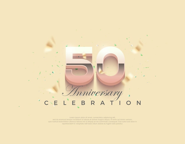 Modern number for 50th anniversary celebration premium editable vector design premium vector background for greeting and celebration