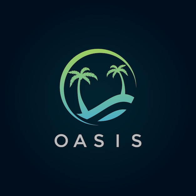 Modern oasis flat logo afbeelding ontwerp