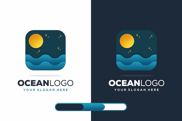 Design moderno del logo dell'oceano