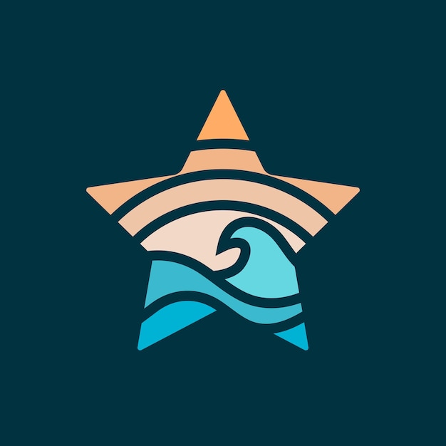 Modern ocean star logo illustration design