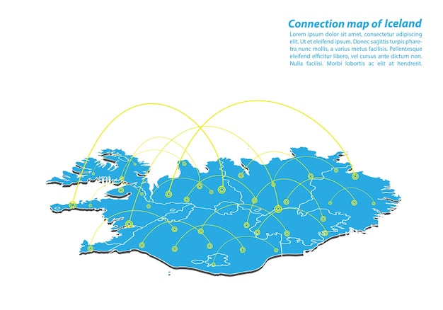 아이슬란드지도 연결 네트워크 디자인의 현대