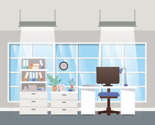 Vector modern office boss scene